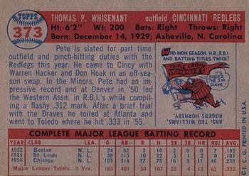 1957 Topps #373 Pete Whisenant Back