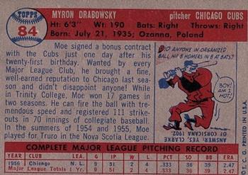 1957 Topps #84 Moe Drabowsky Back