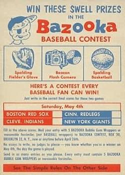 1957 Topps #1 Contest May 4 Front