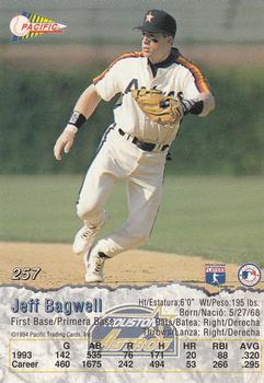 1994 Pacific #257 Jeff Bagwell Back