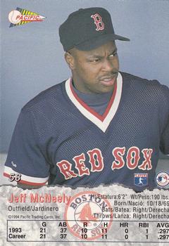 1994 Pacific #58 Jeff McNeely Back