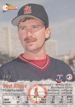 1994 Pacific #593 Paul Kilgus Back
