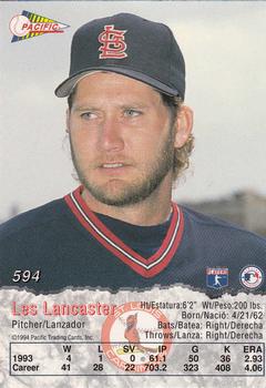 1994 Pacific #594 Les Lancaster Back