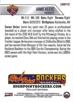 2023 Choice High Point Rockers #27 Jamie Keefe Back