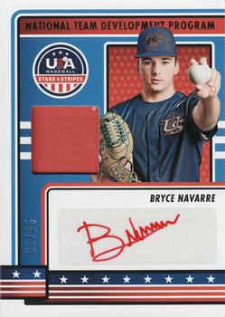 2023 Panini USA Baseball Stars & Stripes - National Team Development Program Signatures Materials Prime #NTDP-BN Bryce Navarre Front