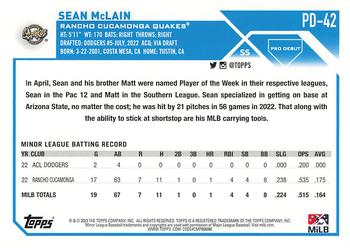 2023 Topps Pro Debut #PD-42 Sean McLain Back