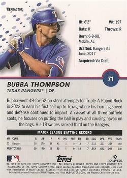 2023 Topps Pristine - Refractor #71 Bubba Thompson Back