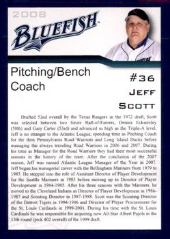 2008 Bridgeport Bluefish #NNO Jeff Scott Back