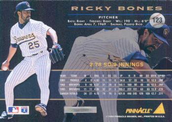 1994 Pinnacle #123 Ricky Bones Back