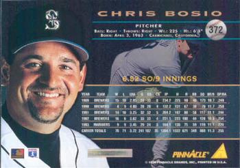 1994 Pinnacle #372 Chris Bosio Back