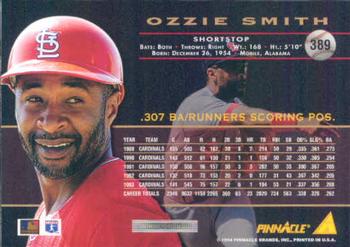 1994 Pinnacle #389 Ozzie Smith Back