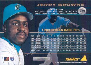 1994 Pinnacle #489 Jerry Browne Back