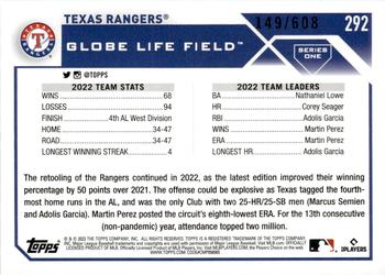 2023 Topps - Foilboard Retail #292 Texas Rangers Back
