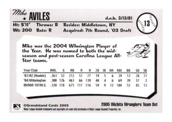 2005 Grandstand Wichita Wranglers #NNO Mike Aviles Back