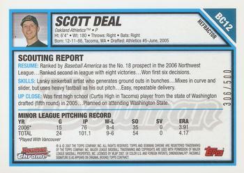 2007 Bowman - Chrome Prospects Refractors #BC12 Scott Deal Back