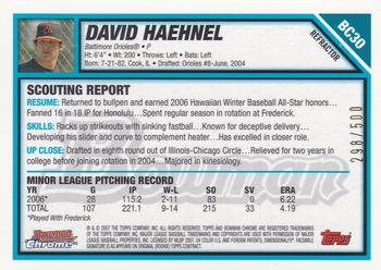 2007 Bowman - Chrome Prospects Refractors #BC30 David Haehnel Back