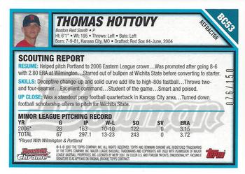 2007 Bowman - Chrome Prospects Blue Refractors #BC53 Thomas Hottovy Back