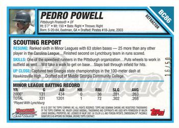 2007 Bowman - Chrome Prospects Gold Refractors #BC86 Pedro Powell Back
