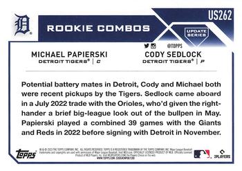 2023 Topps Update #US262 Michael Papierski / Cody Sedlock Back