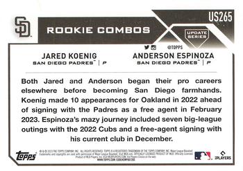 2023 Topps Update #US265 Jared Koenig / Anderson Espinoza Back