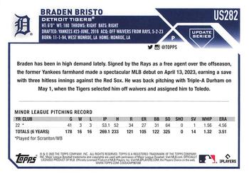 2023 Topps Update #US282 Braden Bristo Back