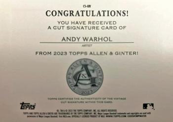 2023 Topps Allen & Ginter - Cut Signatures #CS-AW Andy Warhol Back