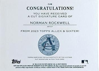 2023 Topps Allen & Ginter - Cut Signatures #CS-NR Norman Rockwell Back