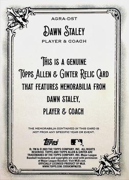 2023 Topps Allen & Ginter - Allen & Ginter Full-Size Relics Series A #AGRA-DST Dawn Staley Back