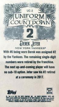 2023 Topps Allen & Ginter - Uniform Countdown #UC-2 Derek Jeter Back
