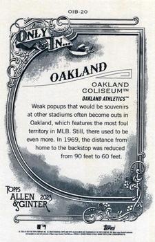 2023 Topps Allen & Ginter - Only In… Boxloader #OIB-20 Most foul territory in MLB Back