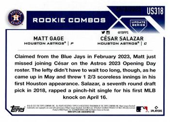 2023 Topps Update - Gold #US318 Matt Gage / César Salazar Back