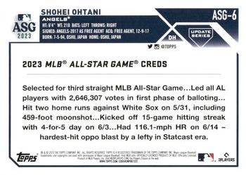 2023 Topps Update - 2023 All-Star Game #ASG-6 Shohei Ohtani Back