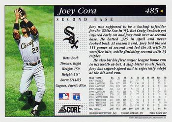 1994 Score #485 Joey Cora Back