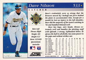 1994 Score #533 Dave Nilsson Back