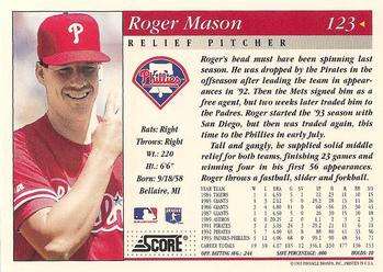 1994 Score #123 Roger Mason Back