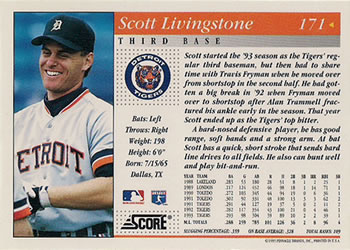1994 Score #171 Scott Livingstone Back