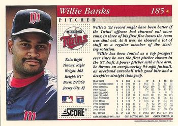 1994 Score #185 Willie Banks Back
