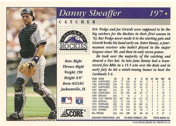 1994 Score #197 Danny Sheaffer Back