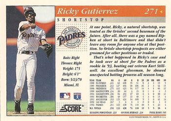 1994 Score #271 Ricky Gutierrez Back