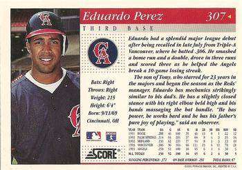 1994 Score #307 Eduardo Perez Back