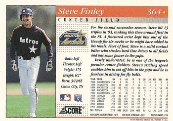 1994 Score #364 Steve Finley Back