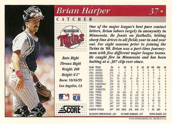 1994 Score #37 Brian Harper Back