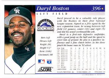 1994 Score #396 Daryl Boston Back