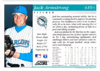 1994 Score #410 Jack Armstrong Back