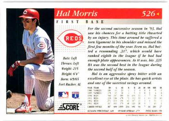 1994 Score #526 Hal Morris Back
