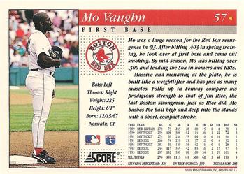 1994 Score #57 Mo Vaughn Back