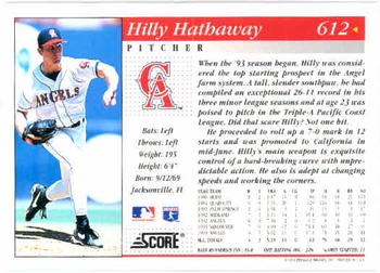 1994 Score #612 Hilly Hathaway Back