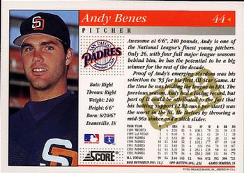 1994 Score - Gold Rush #44 Andy Benes Back