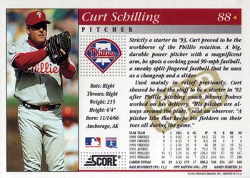 1994 Score - Gold Rush #88 Curt Schilling Back