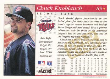 1994 Score - Gold Rush #89 Chuck Knoblauch Back